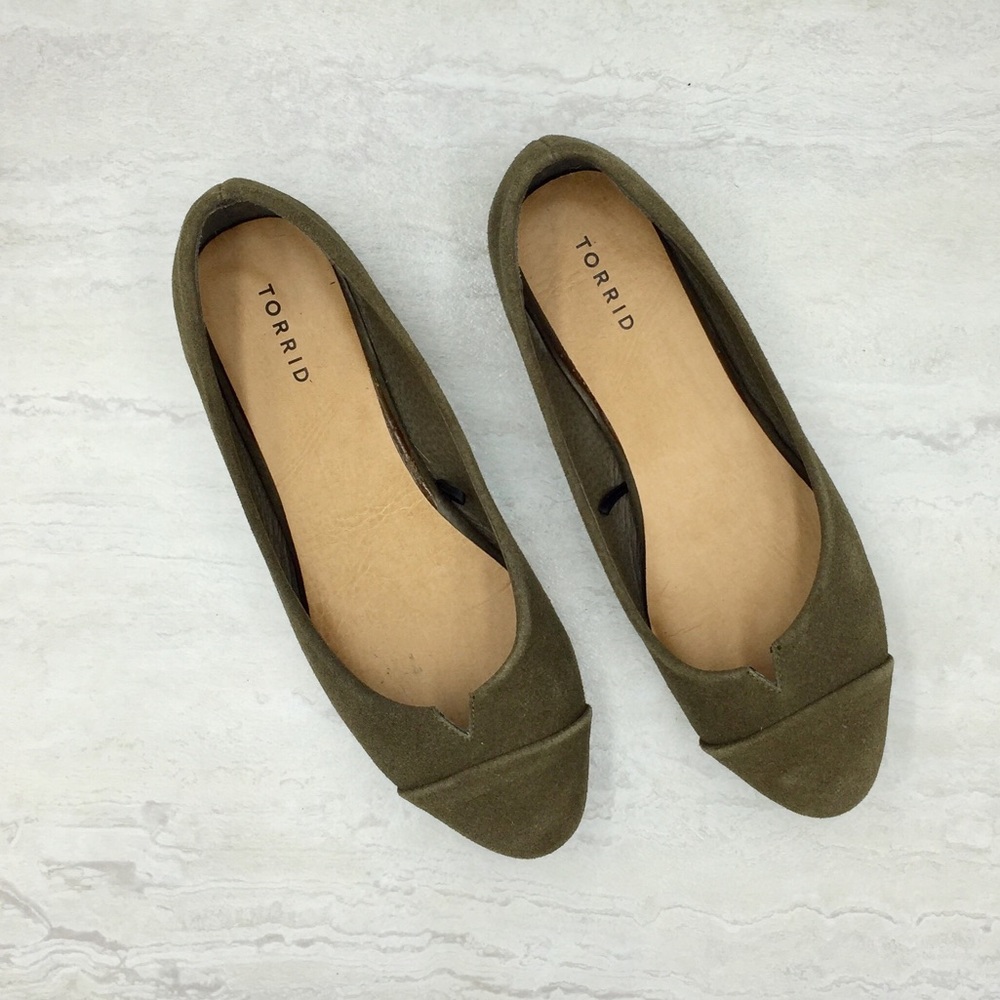 TORRID Army Green Suede Flat